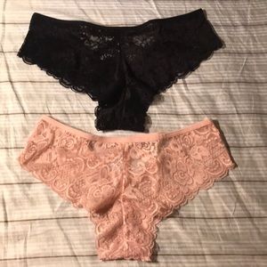 NWOT black and pink lacy panties (2 pairs)